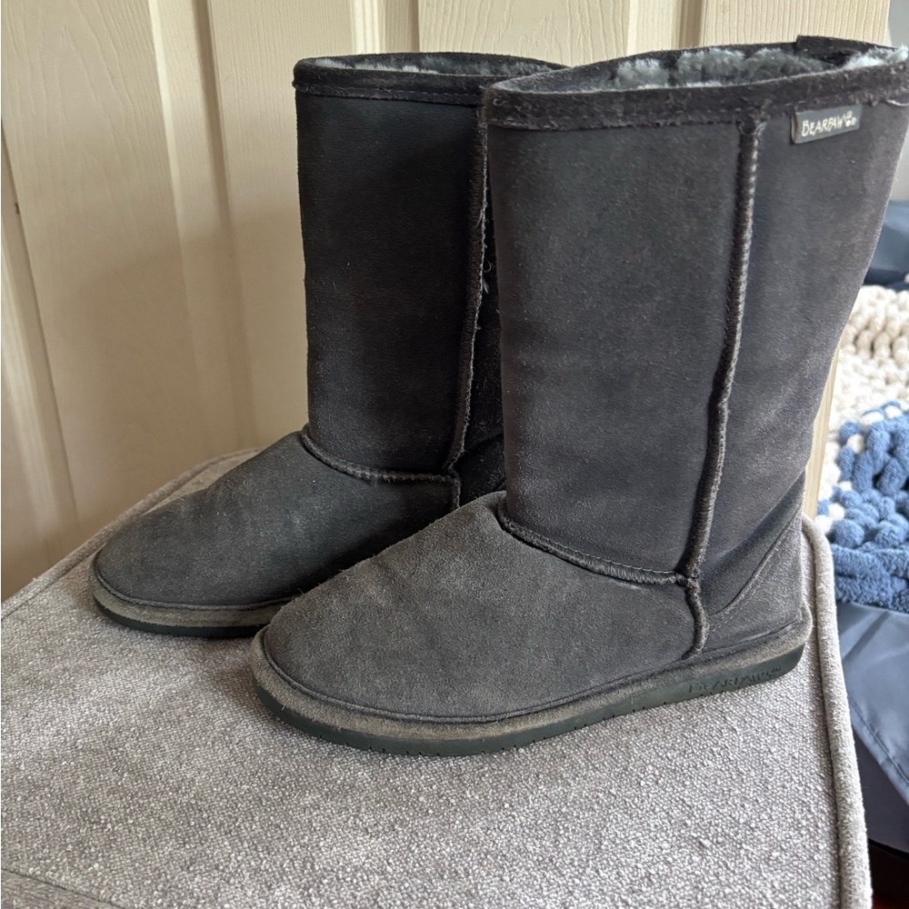 BearPaw Charcoal Suede Boots